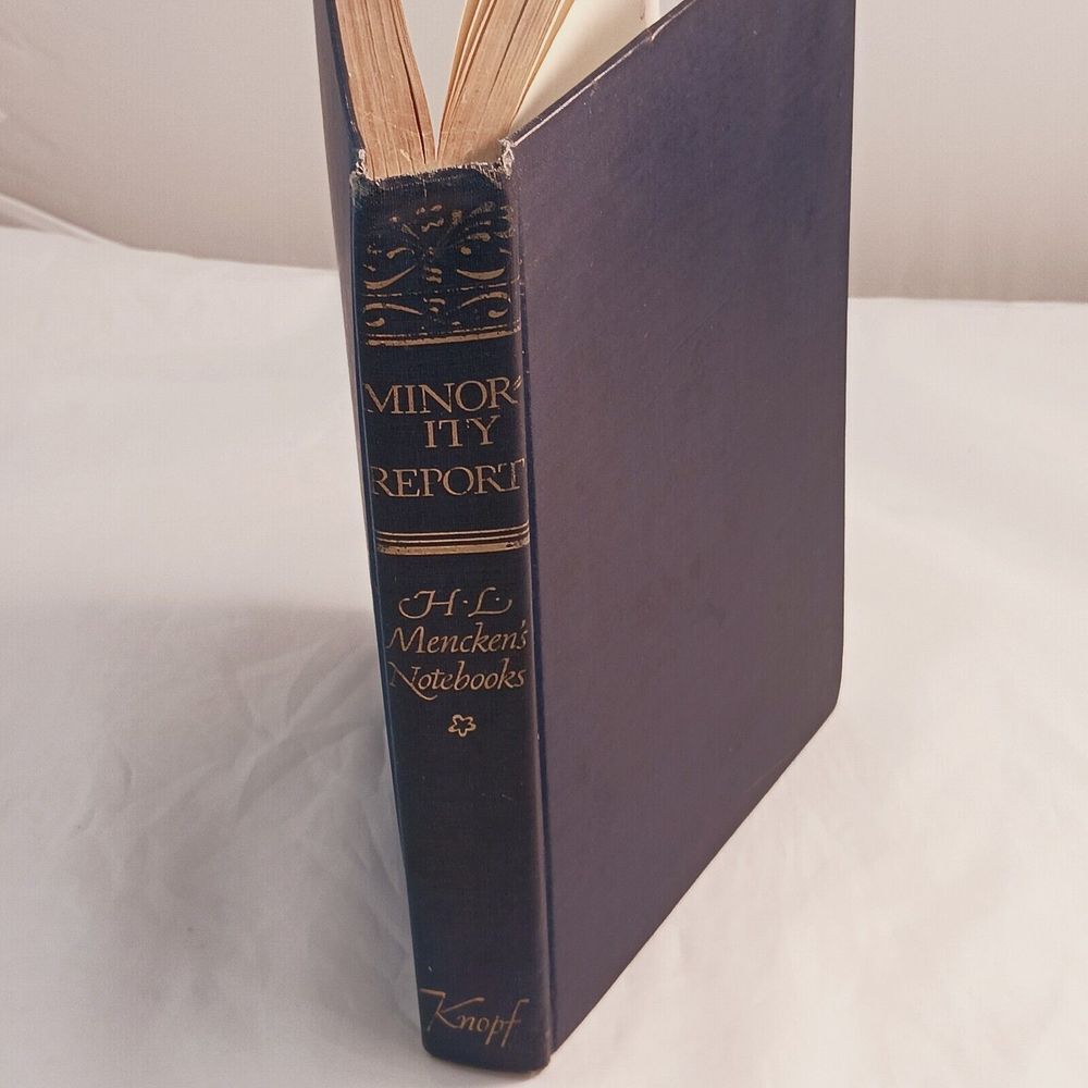 Minority Report: H.L. Mencken's Notebooks (1956,‎ Hardcover). First Edition.